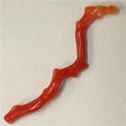 2.76 CTS FREE FORM NATURAL ITALIAN CORAL CABOCHON 35x4 MM