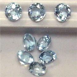 1 CTS LOT OF ROUND AQUAMARINE 4 MM