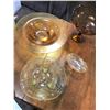 Image 5 : Paul Masson Rare Cream Bottle, Carnival Glass Dish, Asst Vintage Bowls & Candle Holders