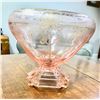 Image 6 : Art Nouveau Rose Glass Bowl, Pink Floral Serving Dish, 2 Rose Glass/Candy Dish Angel Decorative Bowl