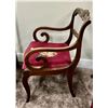 Image 4 : Burgundy Petit Point Art Nouveau Side Chair & 2 Wood Dining Room Chairs