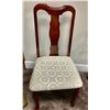 Image 6 : Burgundy Petit Point Art Nouveau Side Chair & 2 Wood Dining Room Chairs