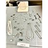 Image 1 : Large Selection of Jewellery including Vintage Crystal Necklaces, Earrings, Brooches, 2 Skeleton Key