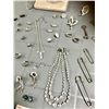 Image 5 : Large Selection of Jewellery including Vintage Crystal Necklaces, Earrings, Brooches, 2 Skeleton Key