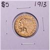 Image 1 : 1913 $5 Indian Head Half Eagle Gold Coin