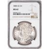 Image 1 : 1885-CC $1 Morgan Silver Dollar Coin NGC MS62