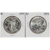 Image 1 : Lot of (2) 1993 $1 American Silver Eagle Coin