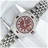 Image 2 : Rolex Ladies Stainless Steel Red Diamond & Ruby Datejust Wristwatch