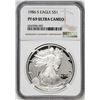 Image 1 : 1986-S $1 Proof American Silver Eagle Coin NGC PF69 Ultra Cameo