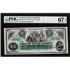 1872 $20 State of South Carolina Obsolete Note PMG Superb Gem Unc 67EPQ