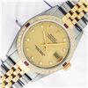 Image 2 : Rolex Men's Two Tone Datejust Champagne Diamond and Ruby Datejust Wristwatch