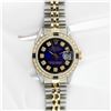 Image 4 : Rolex Ladies Two Tone Blue Vignette Diamond & Sapphire Datejust Wristwatch