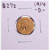 1914-D $2 1/2 Indian Head Quarter Eagle Gold Coin