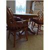 Image 7 : OAK DOUBLE PEDESTAL TABLE SET SIX CHAIR,  LEAFS (x2), (9-PIECES)