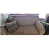 Image 1 : TWO TAN PIECES L.R. FURNITURE COMES WITH SEVEN CUSHIONS