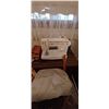 Image 2 : ALL THINGS SEWING: SEWING TABLE w/ BUILT-IN MACHINE; 1-PORTABLE SINGER MULTI-FUNCTION MANUAL SEWER &