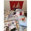 Image 17 : DOUBLE BED, VANITY w/ MIRROR & CONTENTS; SM. BOOKSHELF; CLOSET CONTENTS, CHAIR, SOME JEWELRY; BLANKE