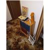 Image 18 : DOUBLE BED, VANITY w/ MIRROR & CONTENTS; SM. BOOKSHELF; CLOSET CONTENTS, CHAIR, SOME JEWELRY; BLANKE