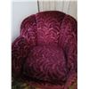 Image 2 : THREE PIECES OF FURNITURE, PURPLE COUCH AND CHAIR, TWEED CHAIR