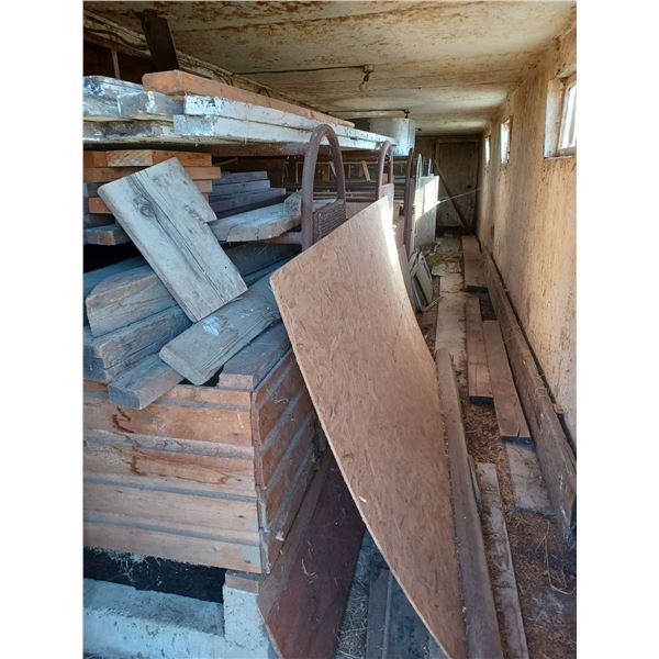 ALL CONTENTS OF LEAN TO ATTACHED TO MAIN BARN -WOOD, METAL, BUT NOT FARROWING CAGES