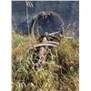 Image 2 : TWO OLD WAGON WHEELS, REBAR CHUNK