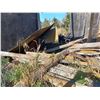 Image 2 : CONTENTS OF LEANTO SHED INCLUDING: GANG WAGON WITH STEEL WHEELS, FENCE POSTS, BARB WIRE ROLLS, BARRE