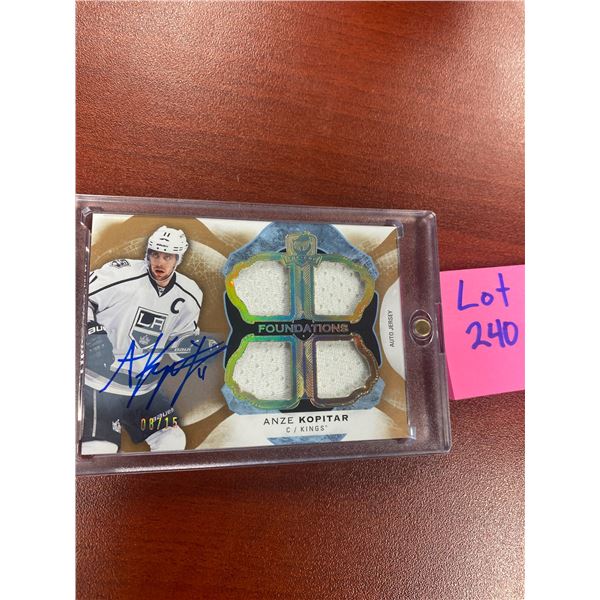 Anze Kopitar Auto Jersey 8/15 RARE REDEMPTION