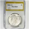 Image 1 : 1884-CC Morgan Silver Dollar PGA-MS64