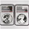 Image 1 : 2012-S Set (2) American Silver Eagle NGC-PF69 1 UC, 1 Rev P