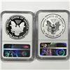 Image 2 : 2012-S Set (2) American Silver Eagle NGC-PF69 1 UC, 1 Rev P