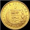 Image 2 : 1916 Peru Gold 1 Libra .2355ozt CHOICE BU