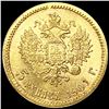 Image 2 : 1901 Russa Gold 5 Roubles CHOICE BU