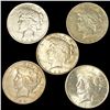 Image 1 : (5) Peace Silver Dollars