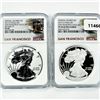 Image 1 : 2012-S Set (2) American Silver Eagle NGC-PF69 1 UC, 1 Rev P