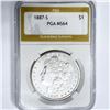 Image 1 : 1887-S Morgan Silver Dollar PGA-MS64