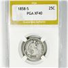 Image 1 : 1858-S Seated Liberty Quarter PGA-XF40