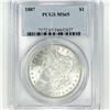 Image 1 : 1887 Morgan Silver Dollar PCGS-MS65