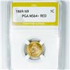 Image 1 : 1869/69 Indian Head Cent PGA-MS64+ RED