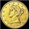 Image 1 : 1880 $5 Gold Half Eagle CLOSELY UNCIRCULATED