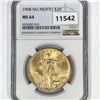 Image 1 : 1908 $20 Gold Double Eagle NGC-MS64 No Motto