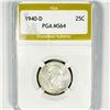 Image 1 : 1940-D Washington Silver Quarter PGA-MS64