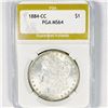 Image 1 : 1884-CC Morgan Silver Dollar PGA-MS64