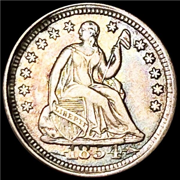 1854 Arrows Seated Liberty Dime CLOSELY