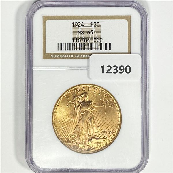 1924 $20 Gold Double Eagle NGC-MS65