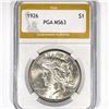 Image 1 : 1926 Silver Peace Dollar PGA-MS63