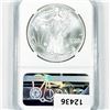 Image 2 : 1992 American Silver Eagle Signed Escobedo Rev Struck Thru NGC-MS69