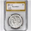 Image 1 : 1891-CC Morgan Silver Dollar PGA-MS62+