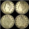 Image 1 : (4) Liberty Victory Nickels LIGHTLY CIRCULATED