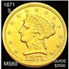 Image 1 : 1871-S $2.50 Gold Quarter Eagle UNCIRCULATED