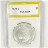 Image 1 : 1878-S Morgan Silver Dollar PGA-MS64